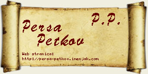 Persa Petkov vizit kartica